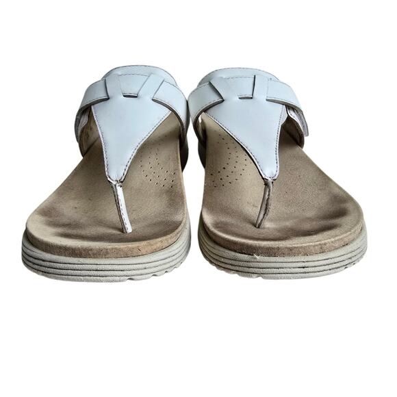 Dansko Cece Sandals Size EU41 US 10.5-11 White Leather Thong Sandal Flipflops - Picture 3 of 13